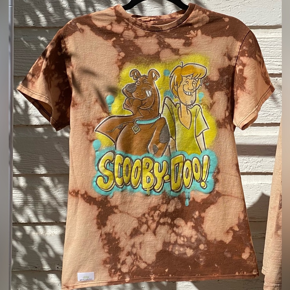 Scooby Doo Graffiti T-shirt // Adult Medium // Hand Dyed // Vintage